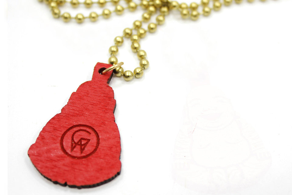 Micro Buddha Necklace (Gold Red)